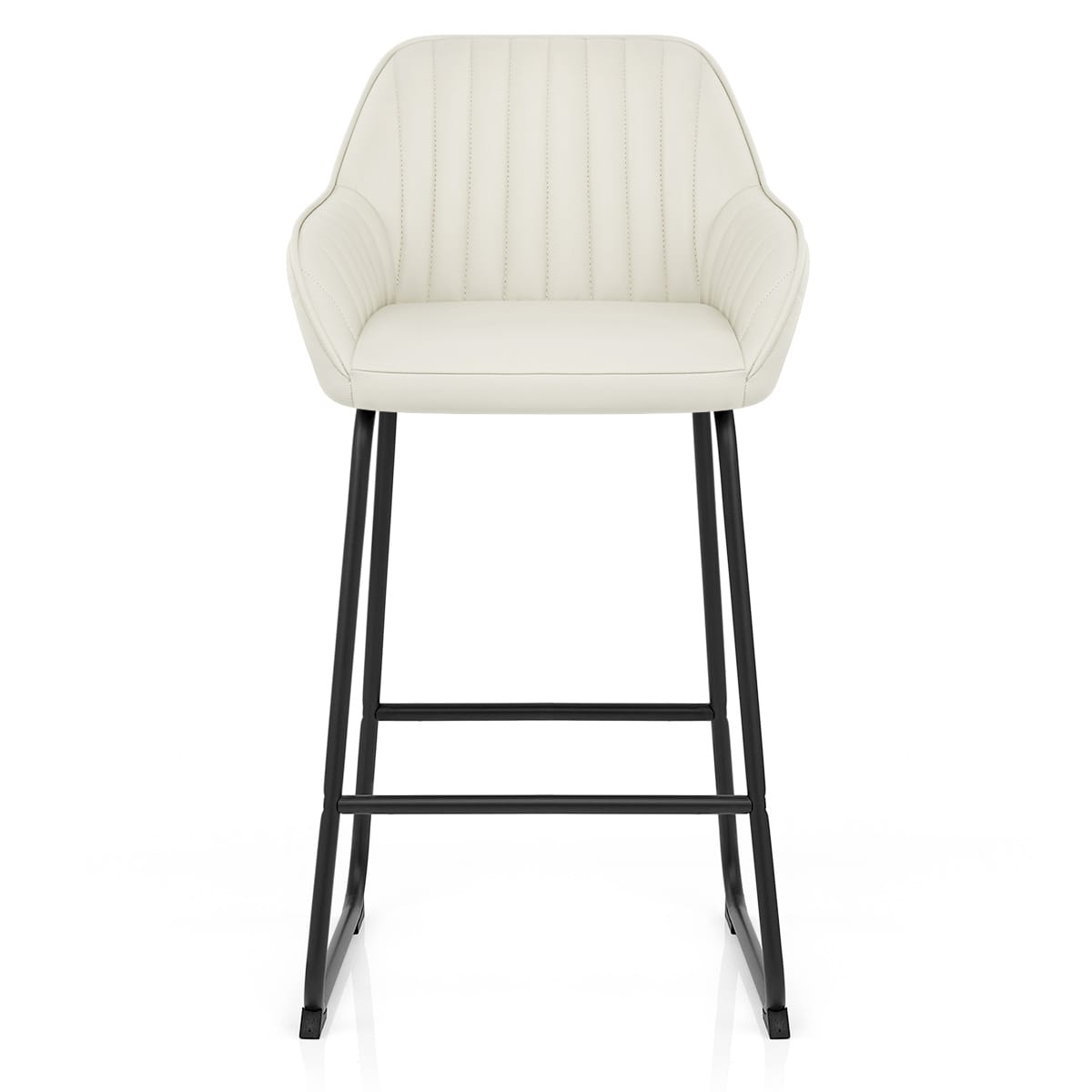 Kanto Real Leather Bar Stool Cream