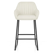 Kanto Real Leather Bar Stool Cream