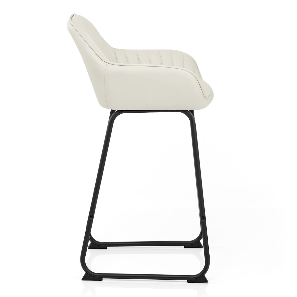 Kanto Real Leather Bar Stool Cream