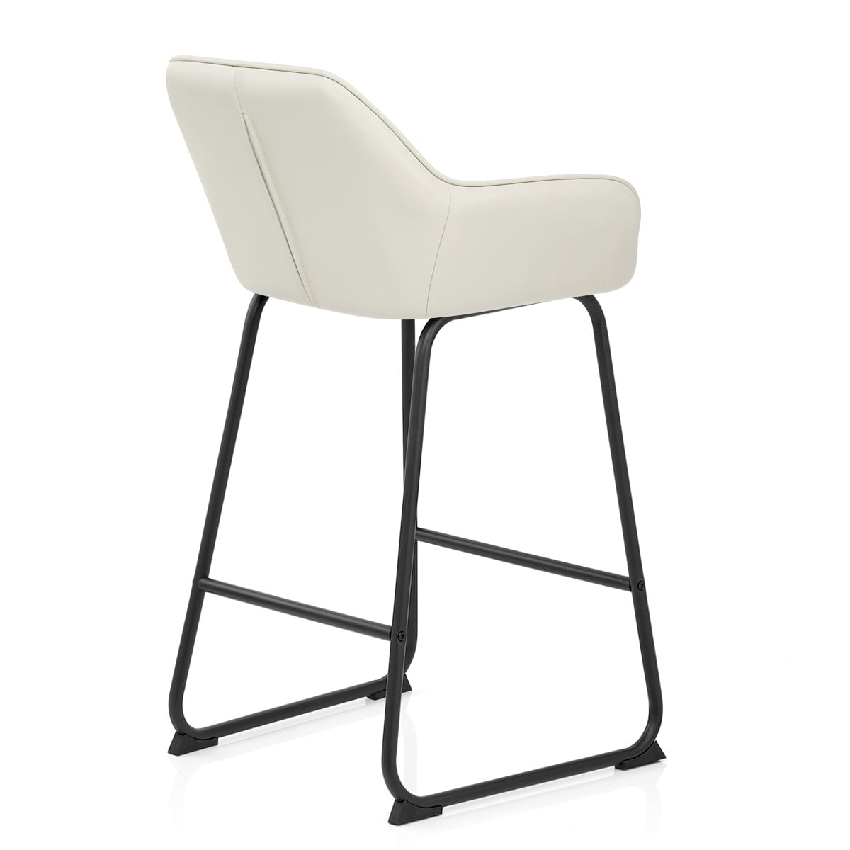 Kanto Real Leather Bar Stool Cream