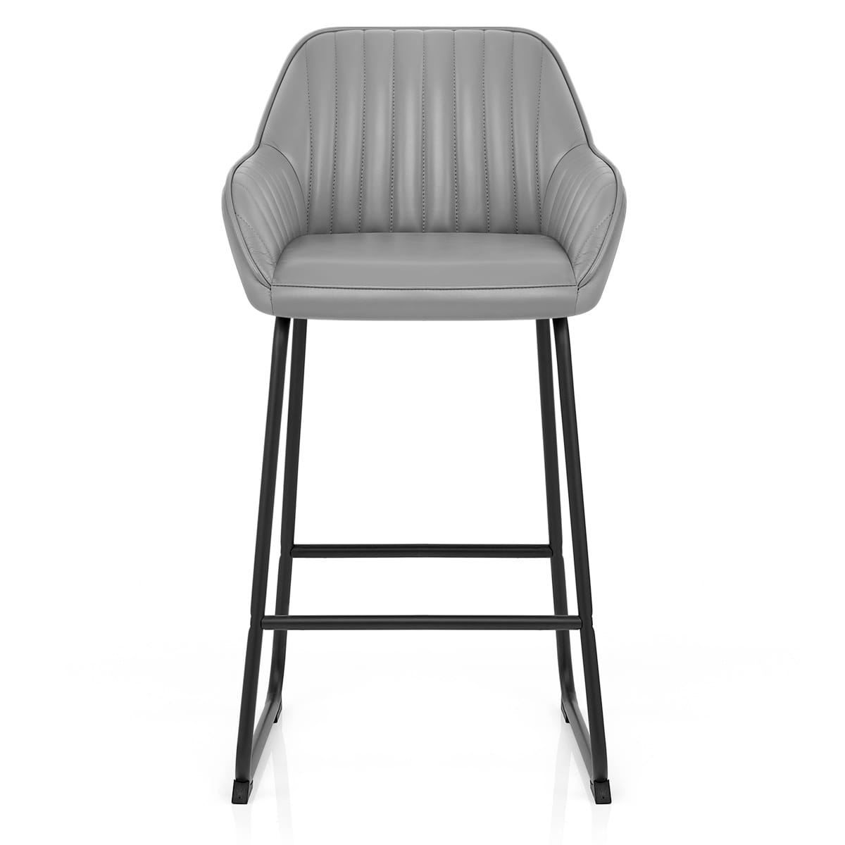 Kanto Real Leather Bar Stool Grey
