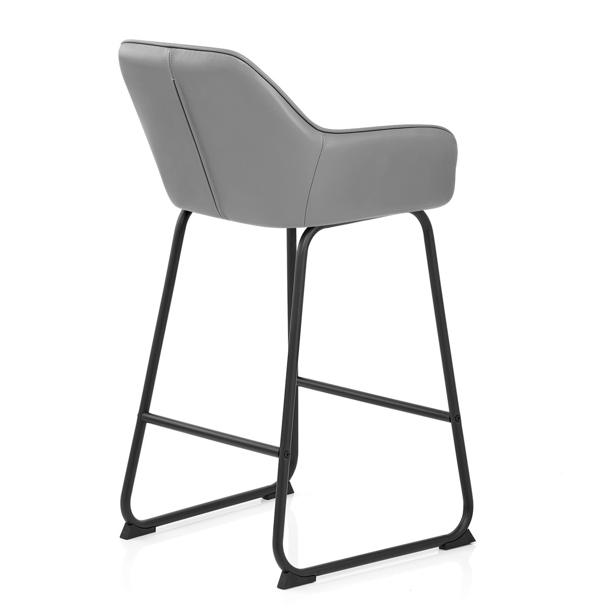 Kanto Real Leather Bar Stool Grey
