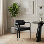 Kara Real Leather Dining Chair Black