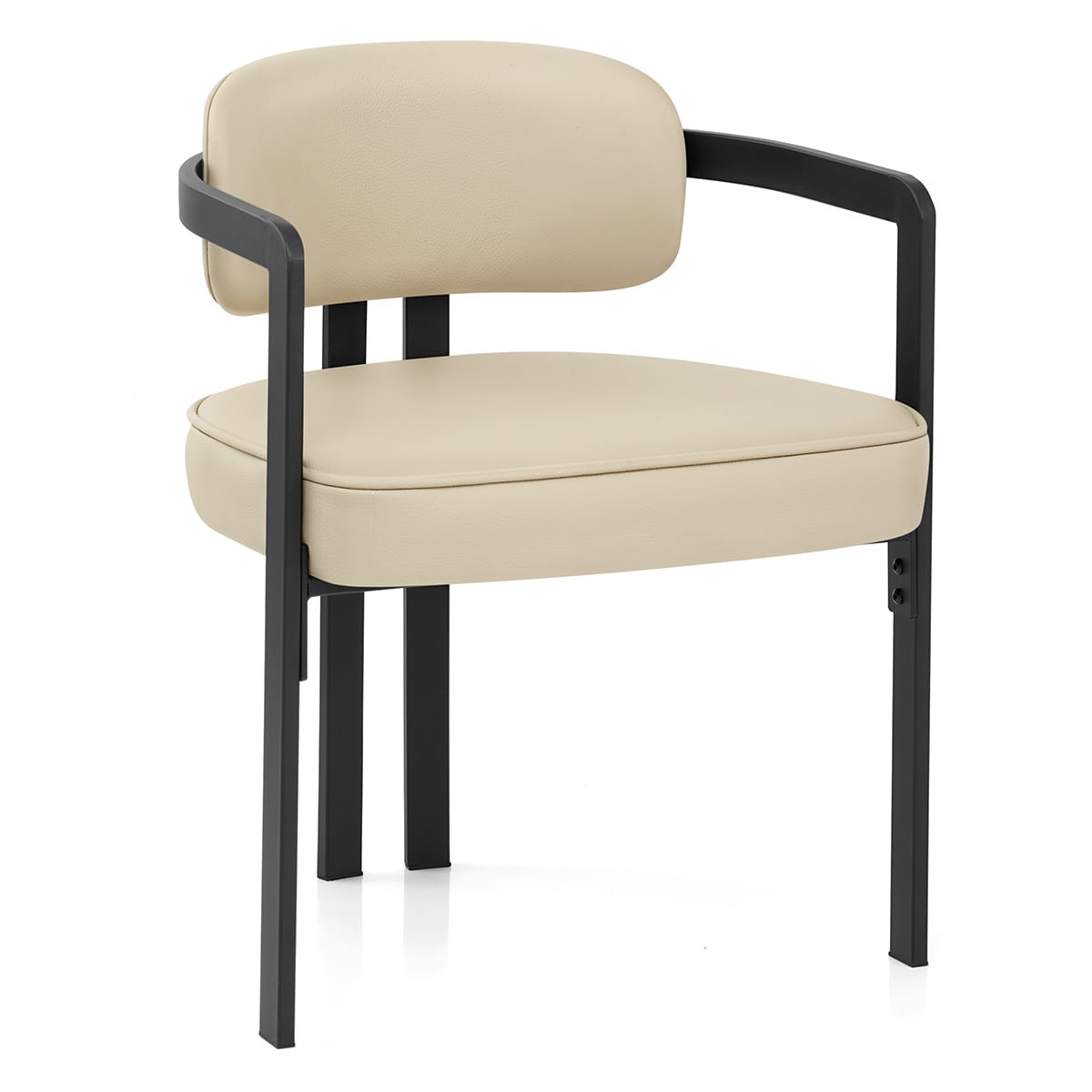 Kara Real Leather Dining Chair Cream