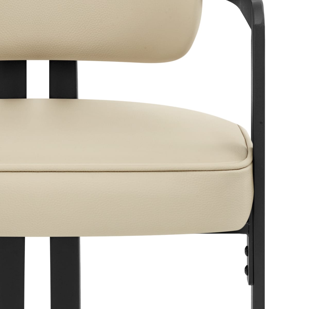 Kara Real Leather Dining Chair Cream