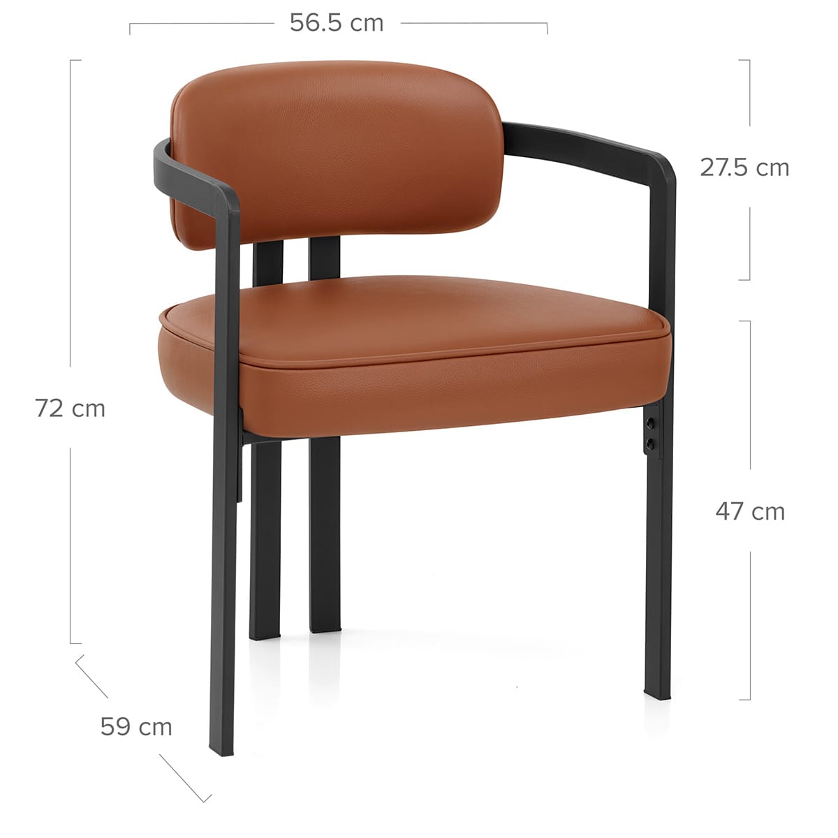 Kara Real Leather Dining Chair Tan