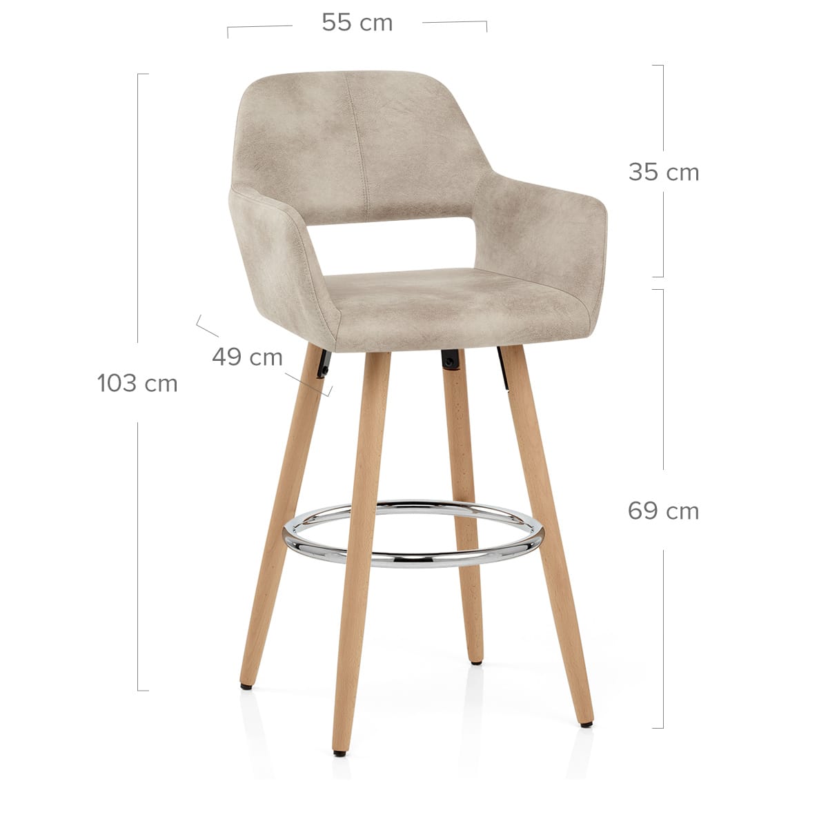 Kite Wooden Stool Antique Cream