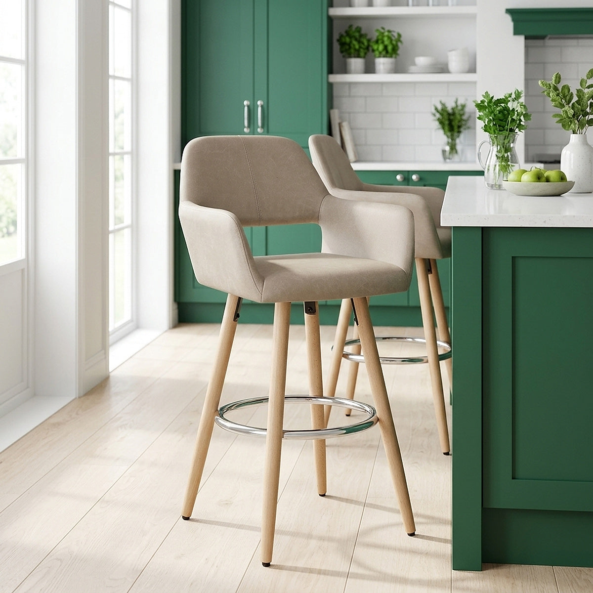 Kite Wooden Stool Antique Taupe