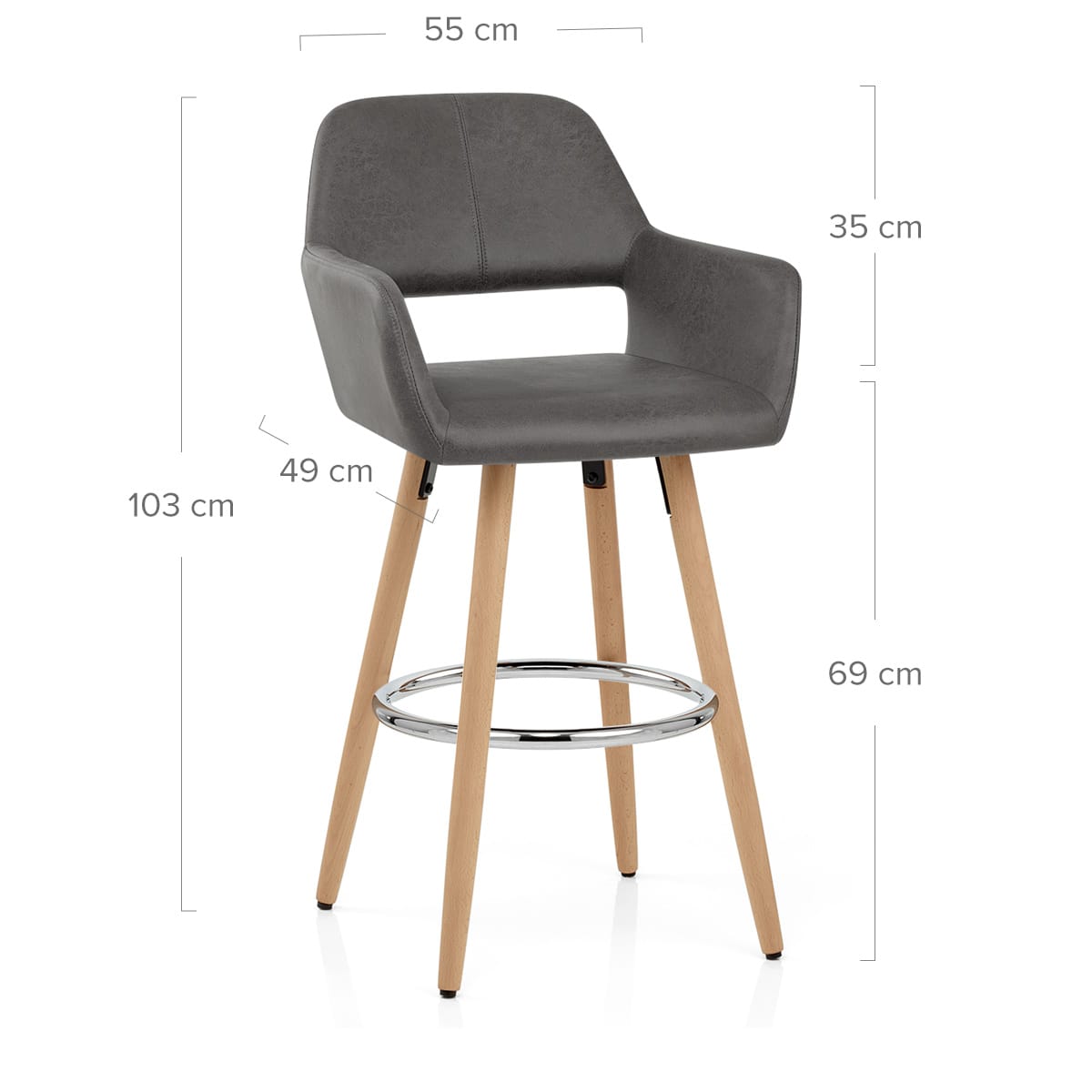 Kite Wooden Stool Grey