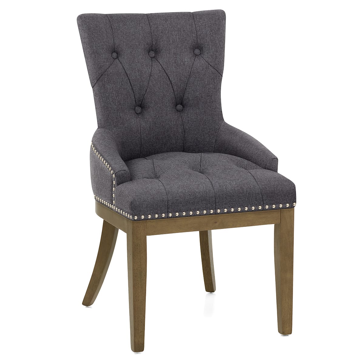Knightsbridge Oak Chair Charcoal Fabric