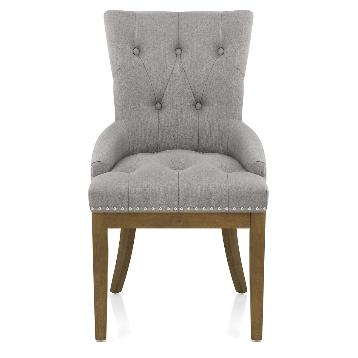 Knightsbridge Oak Chair Grey Fabric