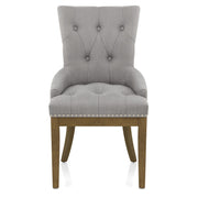 Knightsbridge Oak Chair Grey Fabric