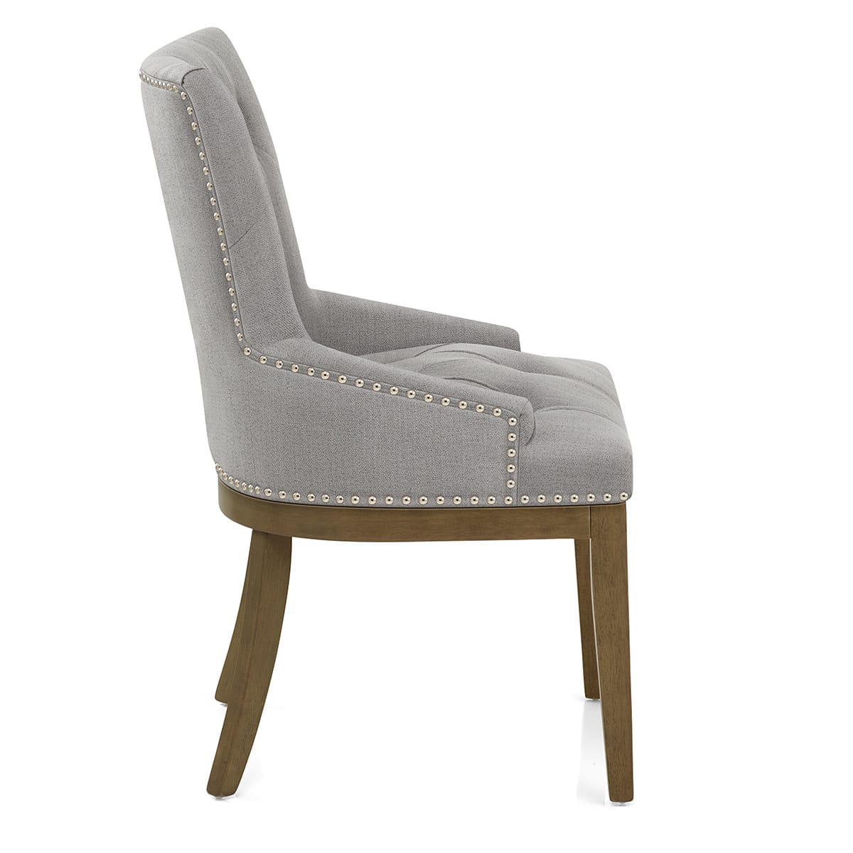 Knightsbridge Oak Chair Grey Fabric