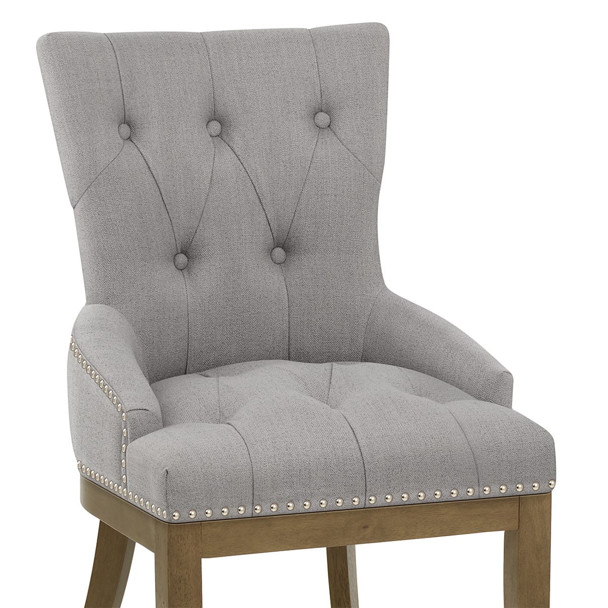 Knightsbridge Oak Chair Grey Fabric
