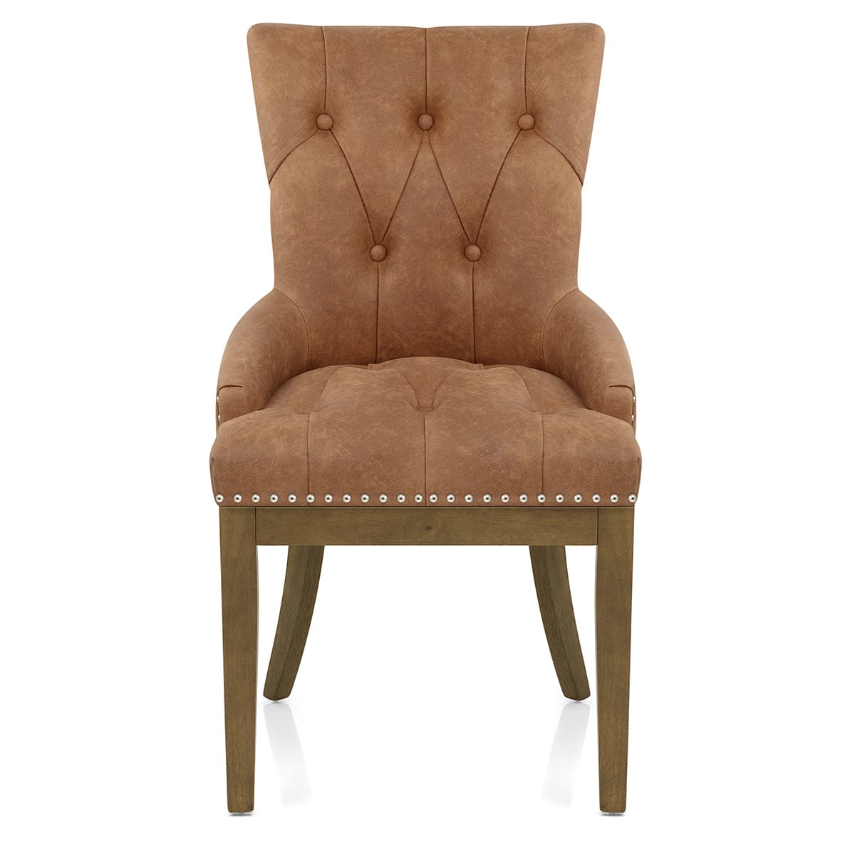 Knightsbridge Oak Chair Tan Leather