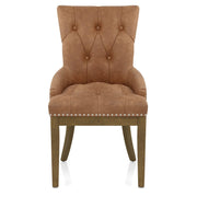 Knightsbridge Oak Chair Tan Leather