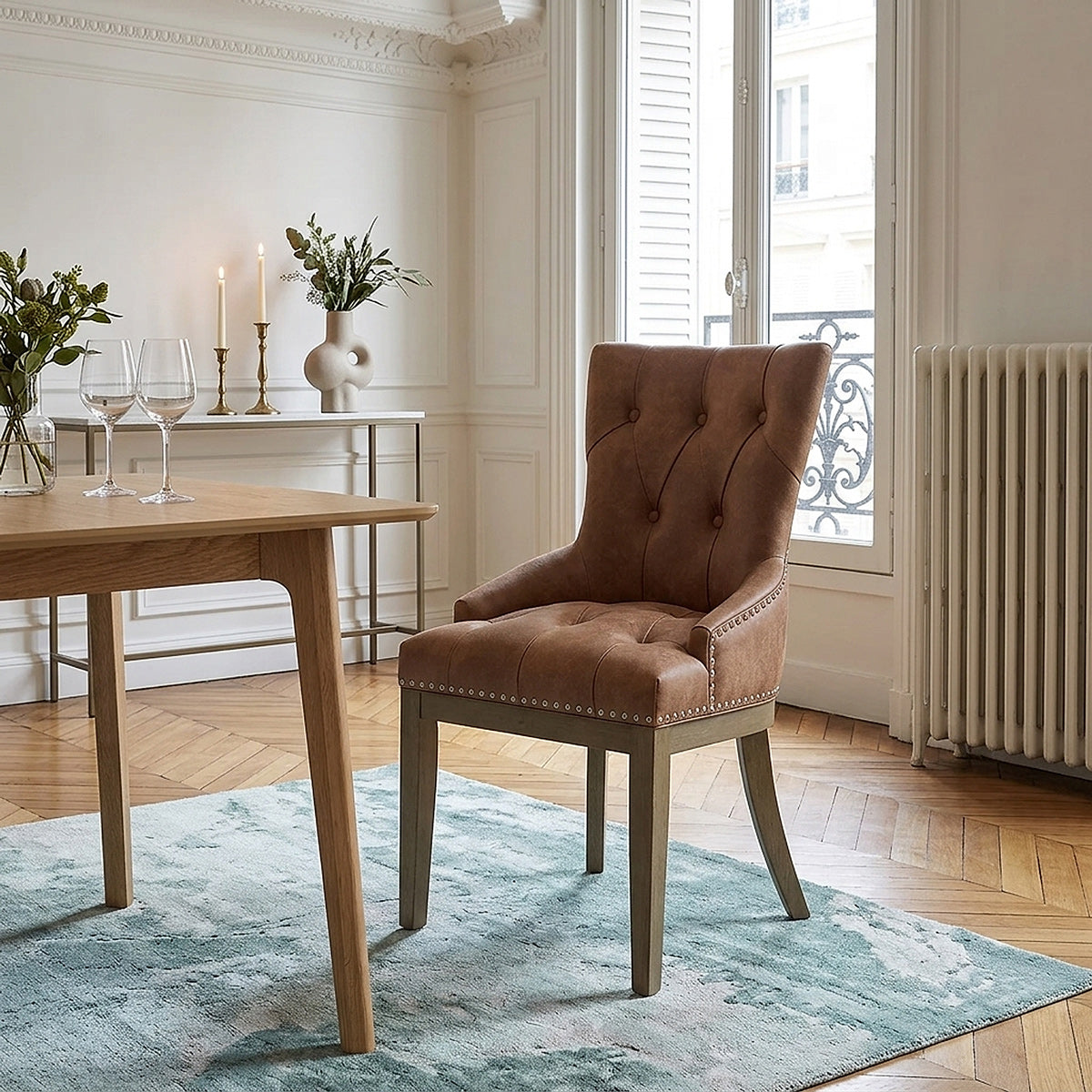 Knightsbridge Oak Chair Tan