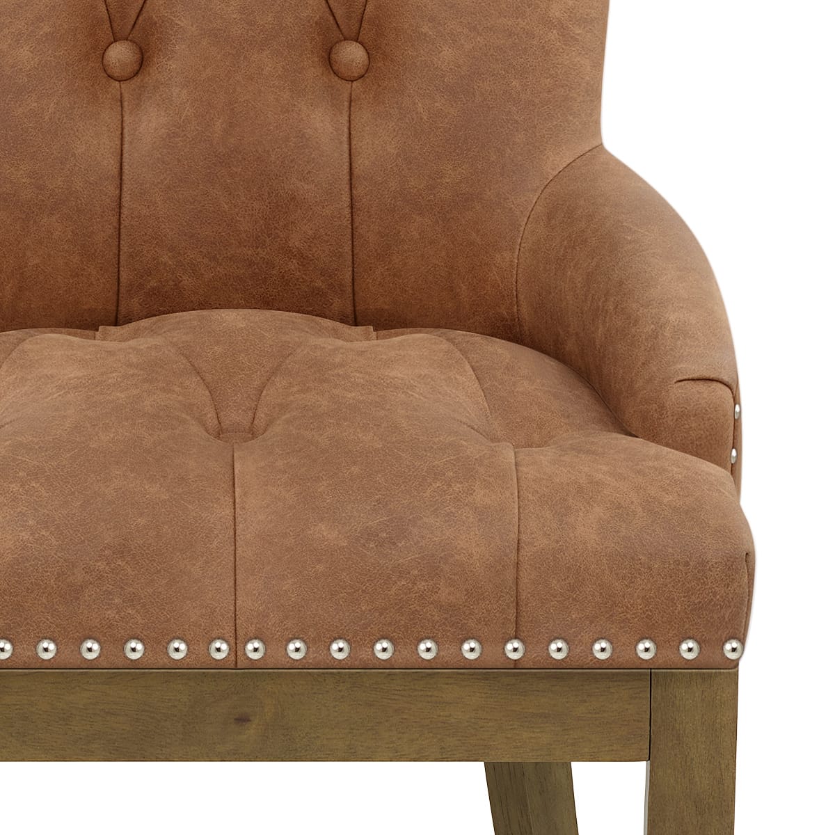 Knightsbridge Oak Chair Tan Leather