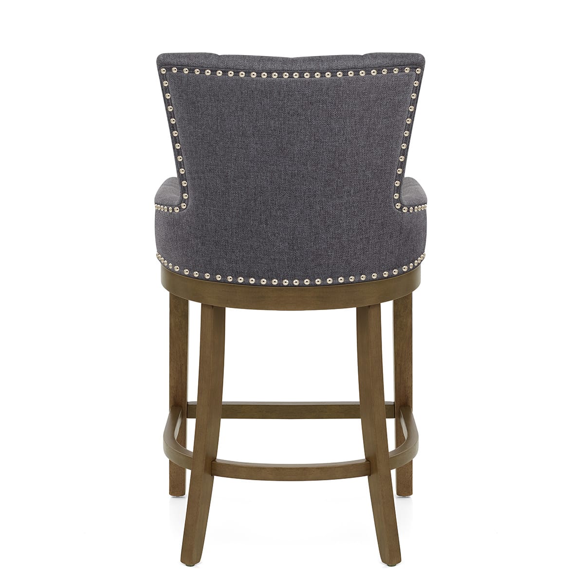 Knightsbridge Oak Stool Charcoal Fabric