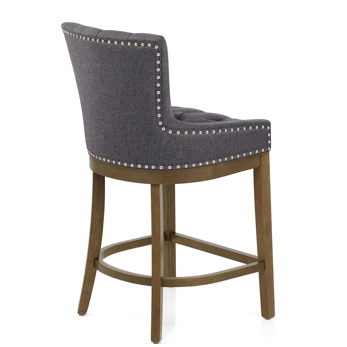 Knightsbridge Oak Stool Charcoal Fabric