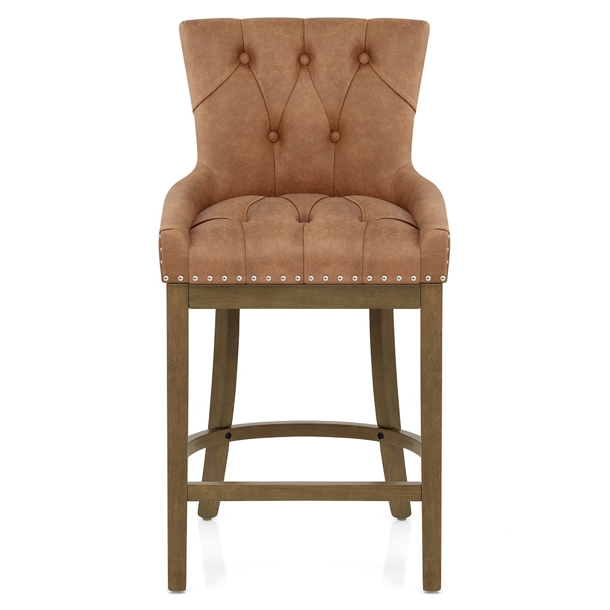 Knightsbridge Oak Stool Tan Leather
