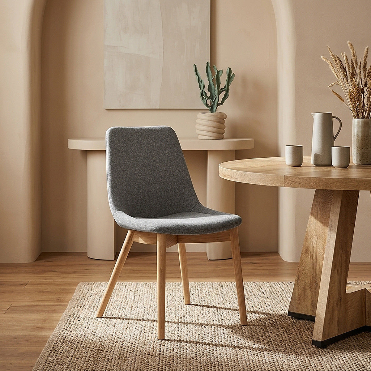 Kobe Dining Chair Oak & Charcoal