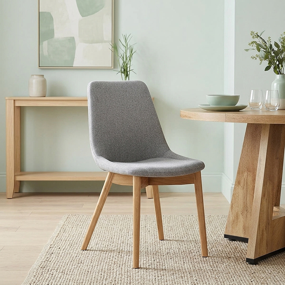 Kobe Dining Chair Oak & Light Grey