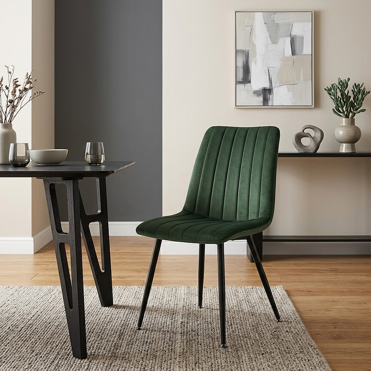 Lagos Dining Chair Green Velvet