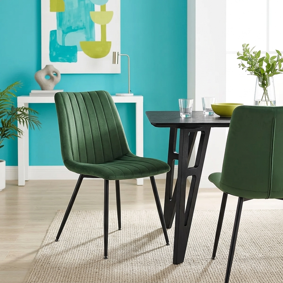Lagos Dining Chair Green Velvet