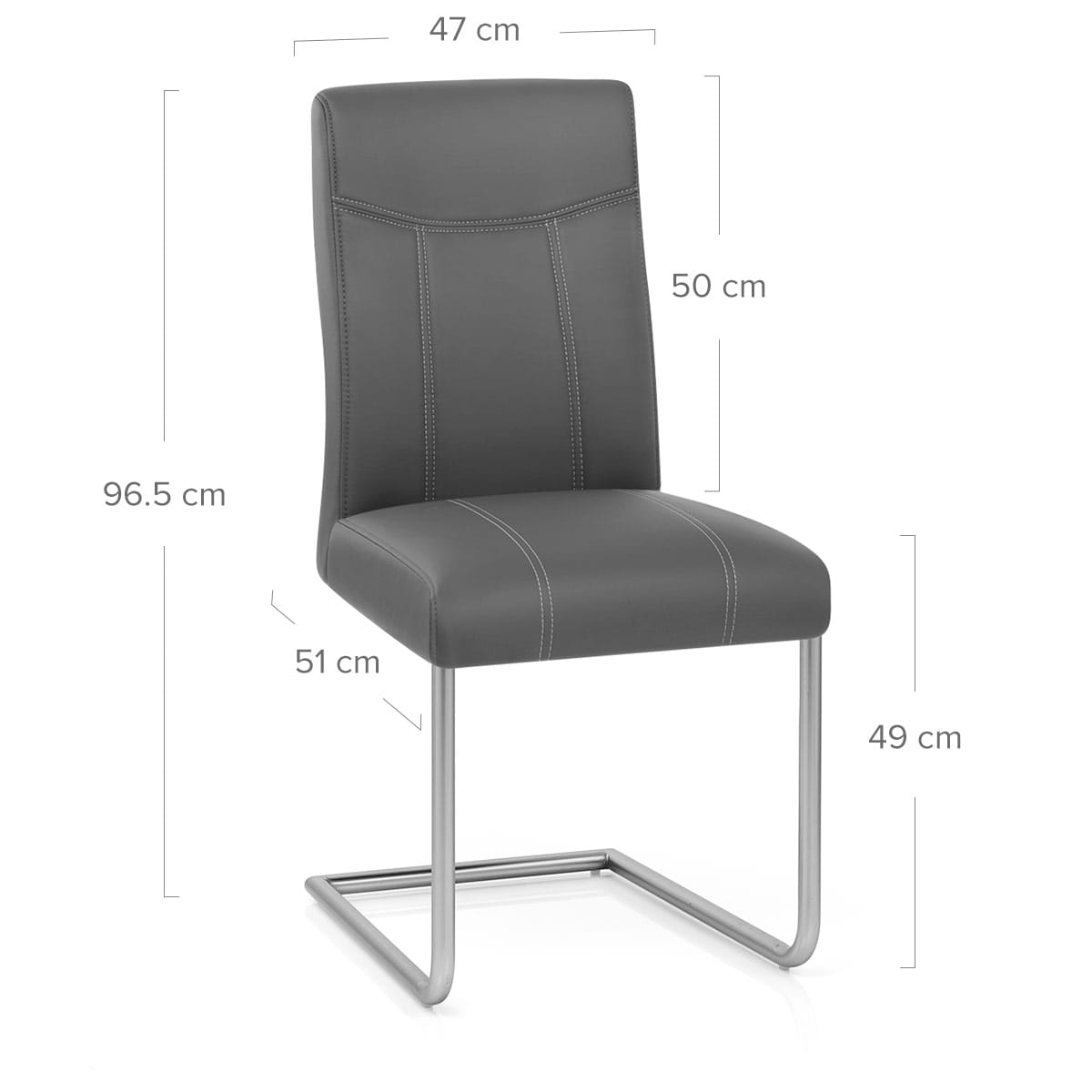 Lancaster Dining Chair Grey Leather