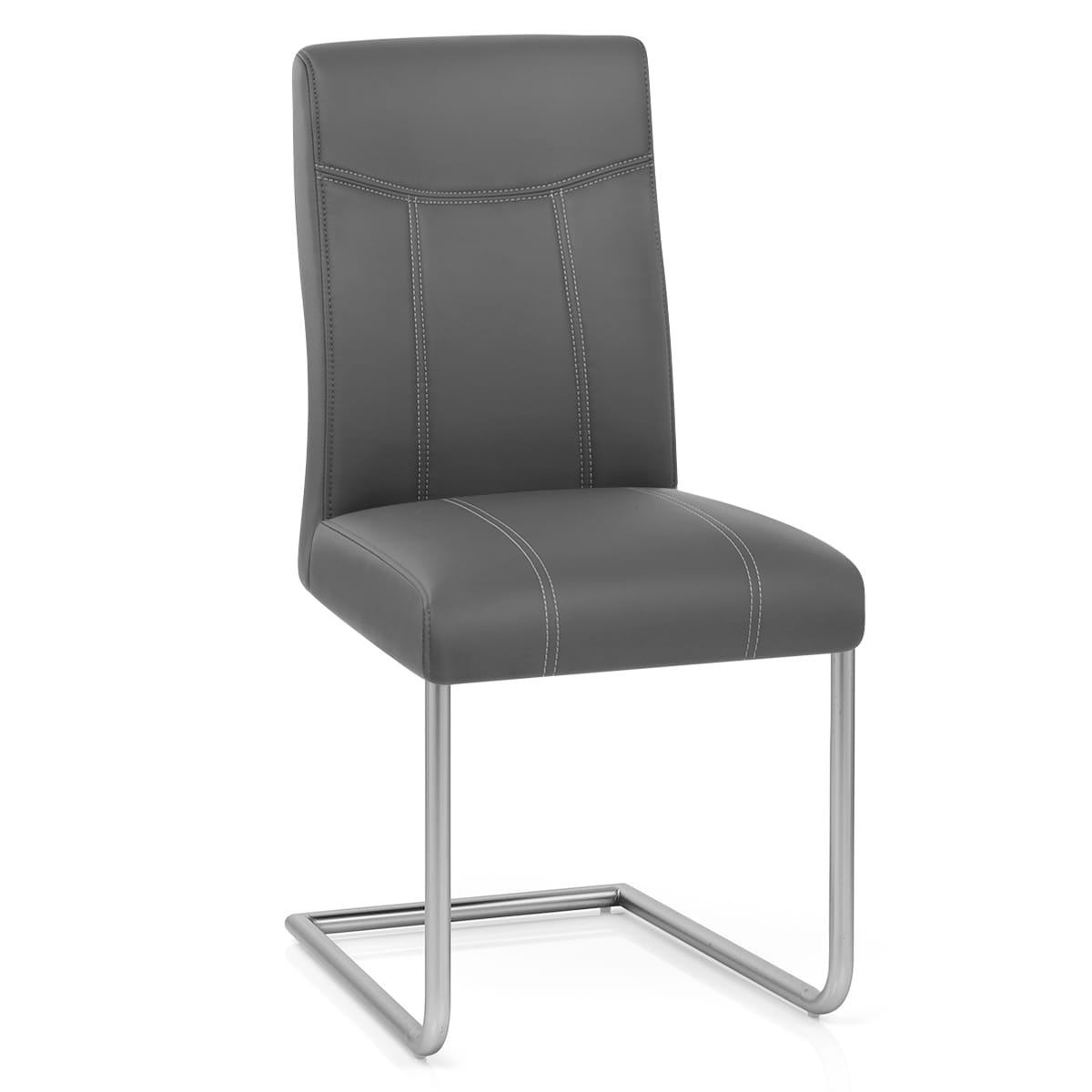 Lancaster Dining Chair Grey Leather