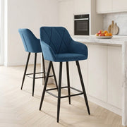 Lanson Bar Stool Midnight Blue Velvet