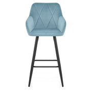 Lanson Bar Stool Sky Blue Velvet