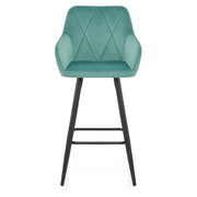 Lanson Bar Stool Teal Velvet