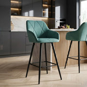 Lanson Bar Stool Teal Velvet