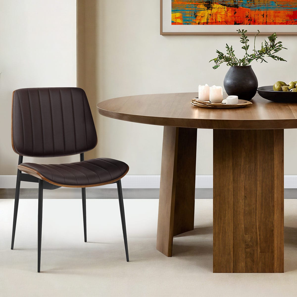Lara Dining Chair Brown & Walnut