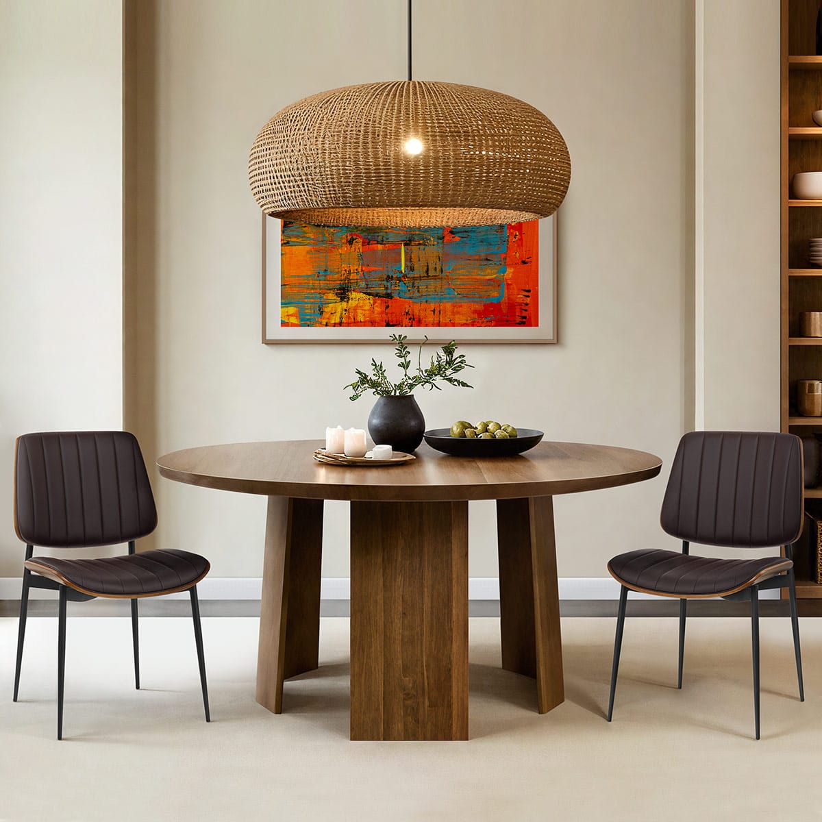 Lara Dining Chair Brown & Walnut