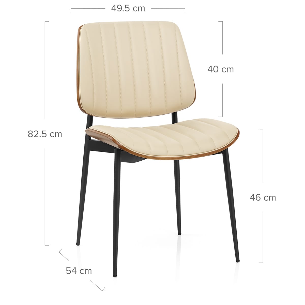 Lara Dining Chair Cream & Walnut