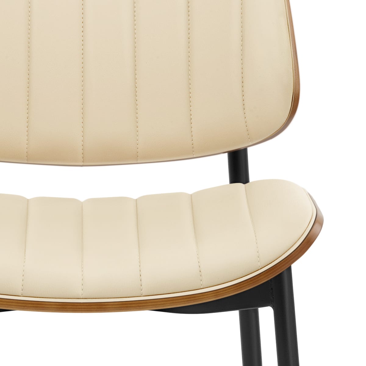 Lara Dining Chair Cream & Walnut