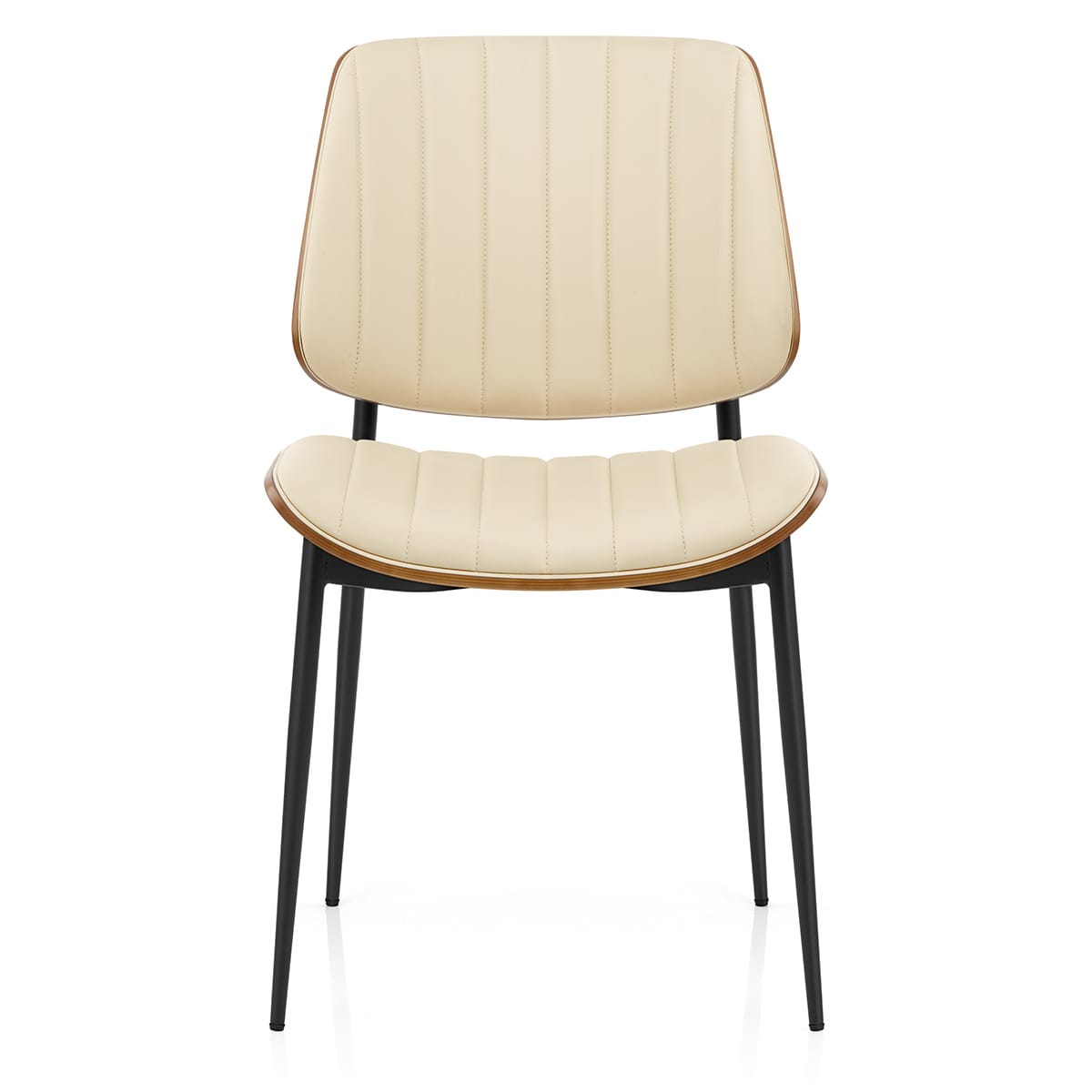 Lara Dining Chair Cream & Walnut