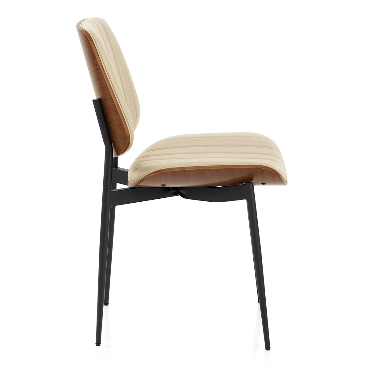 Lara Dining Chair Cream & Walnut