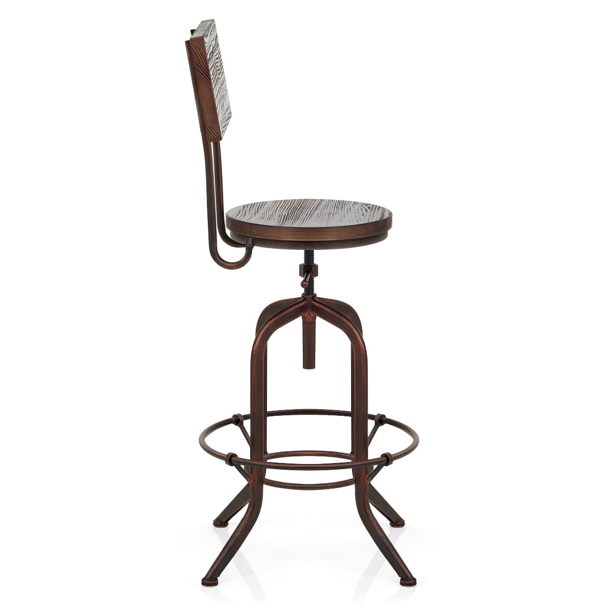 Lathe Wooden Stool Antique Copper