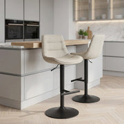 Lattice Stool Beige Fabric