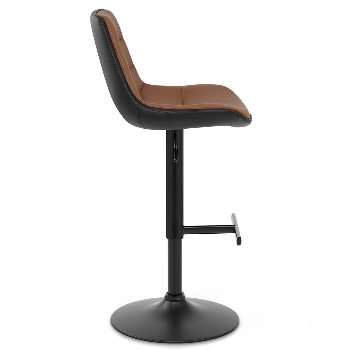 Lattice Stool Black & Tan Leather