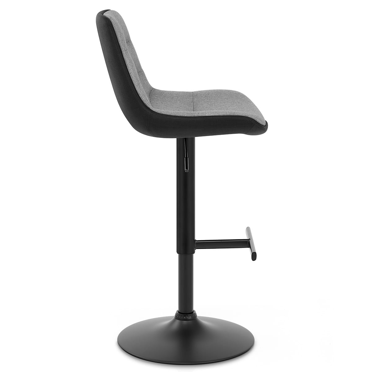 Lattice Stool Charcoal & Grey Fabric