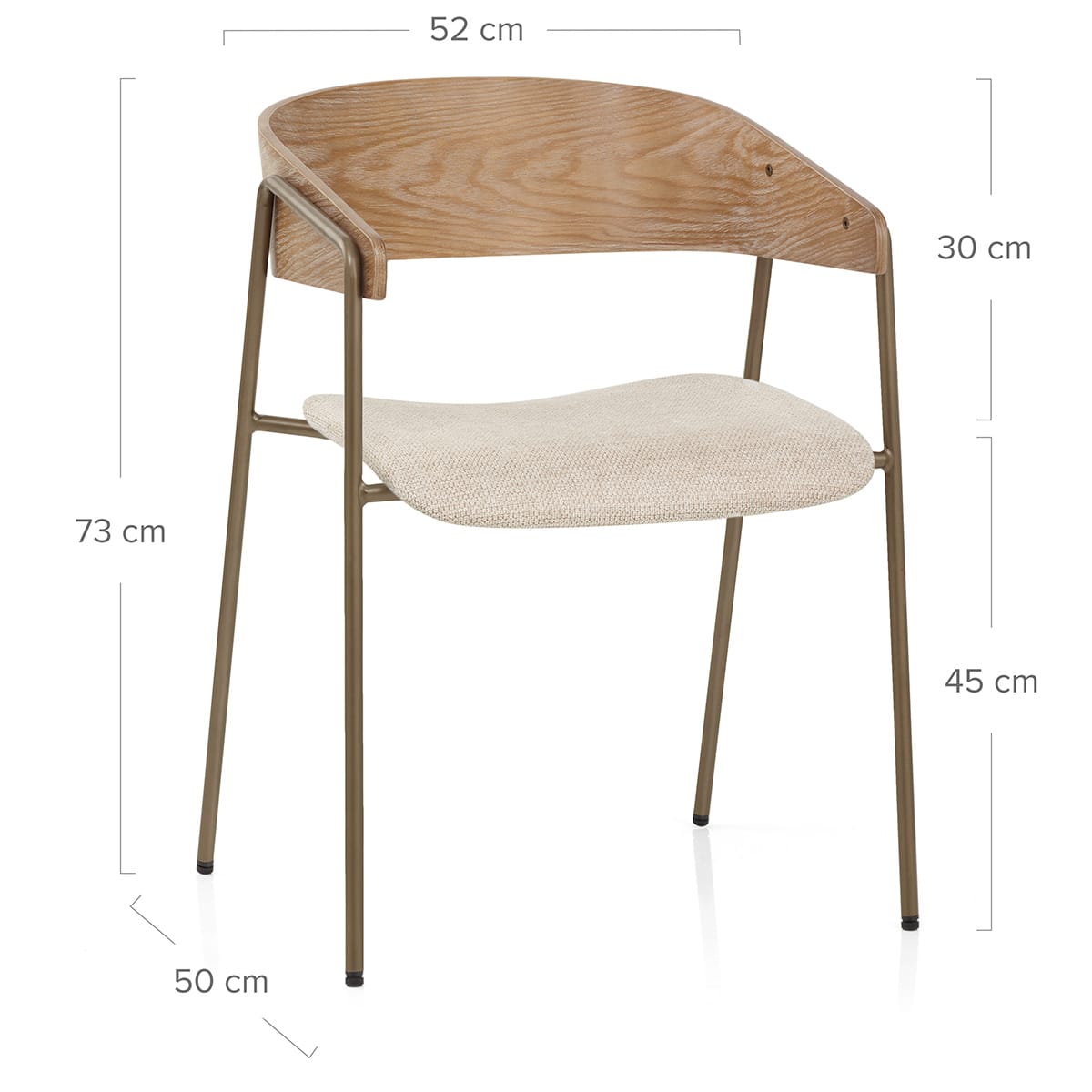 Lauren Oak Dining Chair Beige Fabric