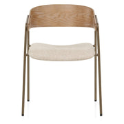 Lauren Oak Dining Chair Beige Fabric