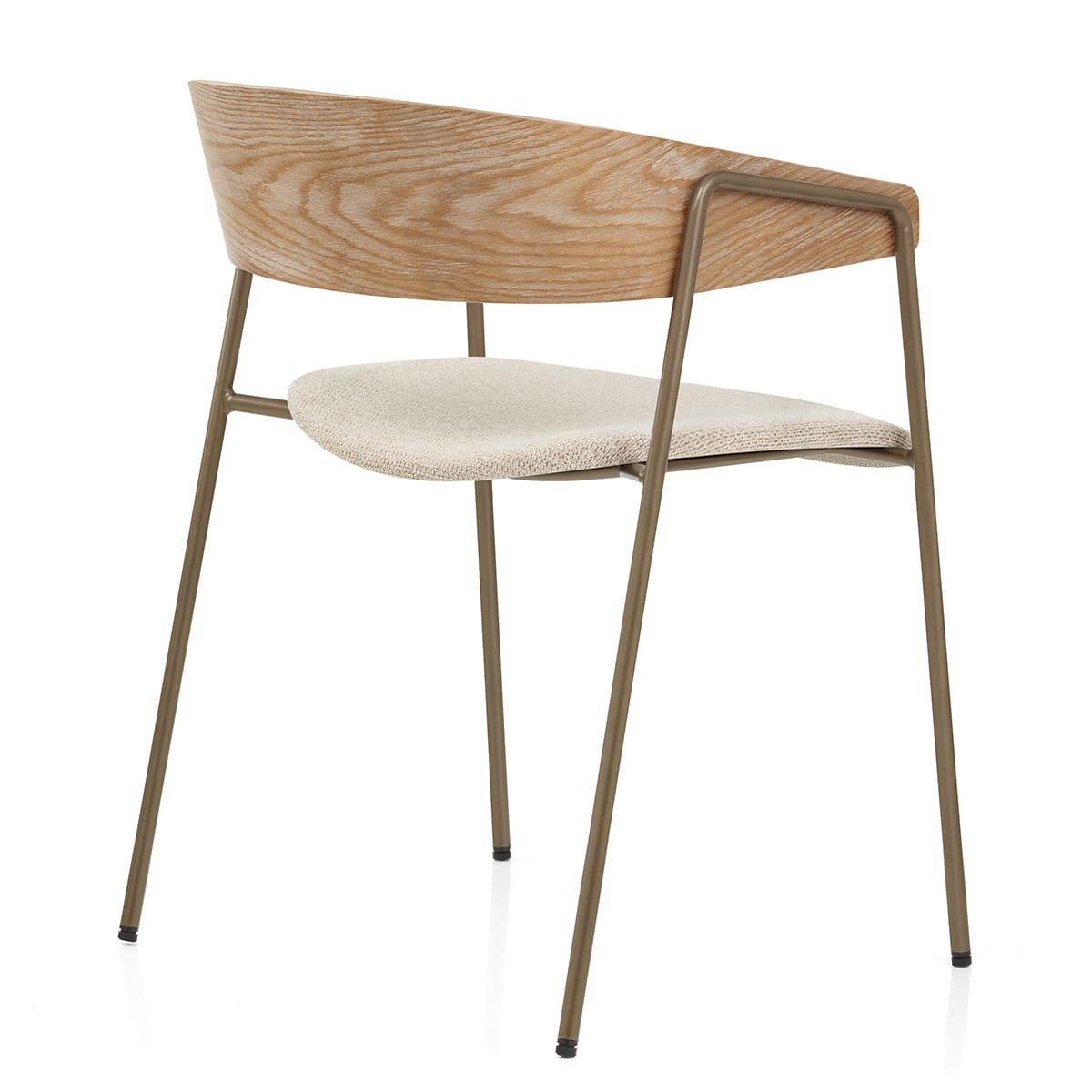 Lauren Oak Dining Chair Beige Fabric