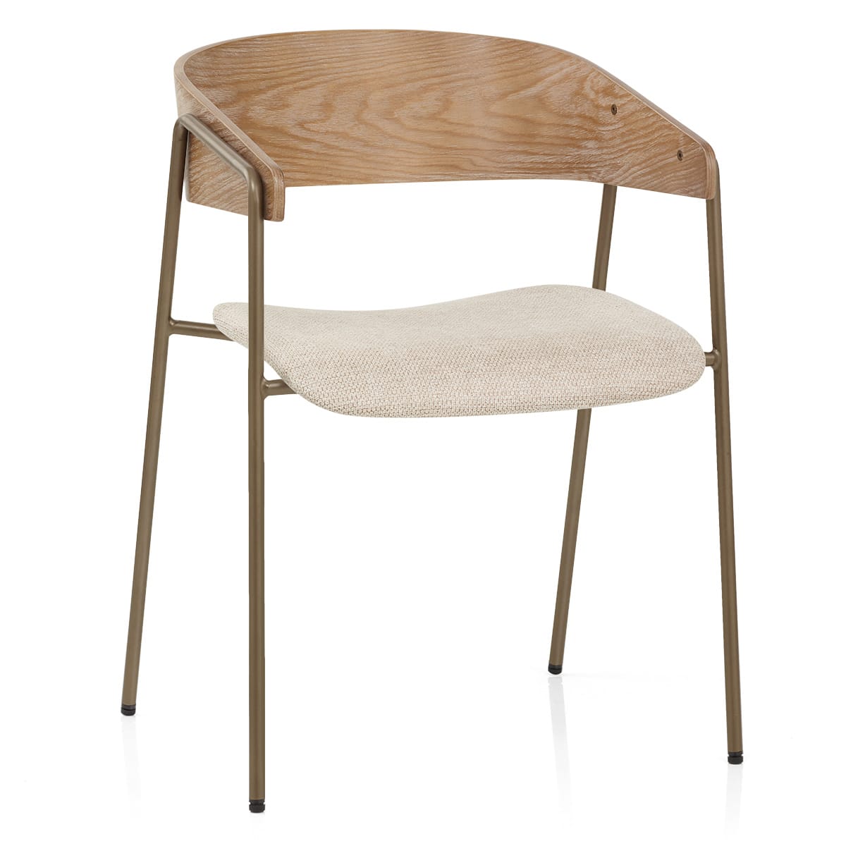 Lauren Oak Dining Chair Beige Fabric