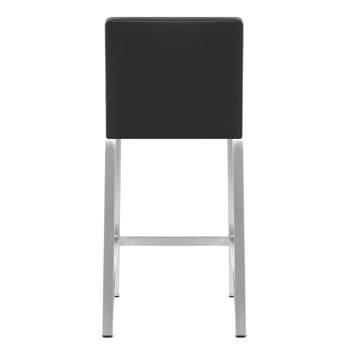 Leah Brushed Real Leather Stool Black
